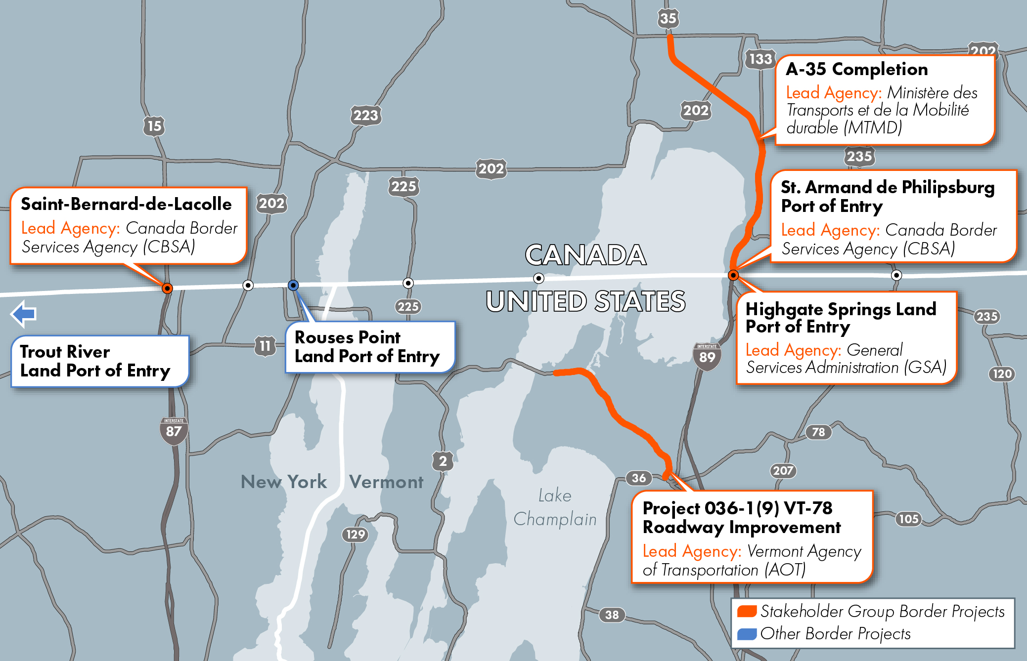 Map of Champlain Region