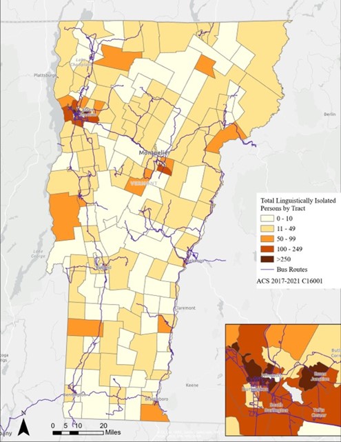 Total Linguistically Isloated Persons by Tract