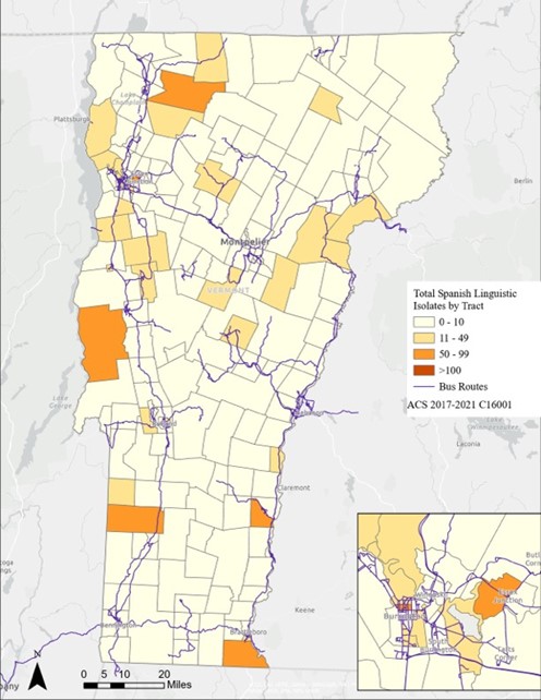 Total Spanish Linguistic Isolates by Tract